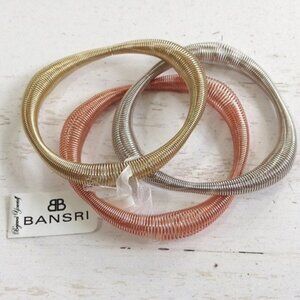 NEW Bansri Corelia Metal Stretch 3 Piece Bracelet Set
